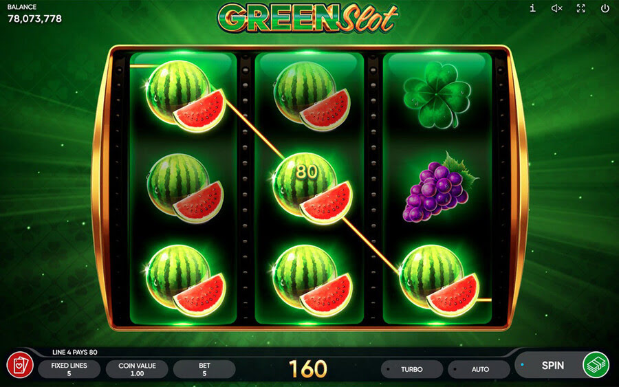 Gioco d'azzardo della fessura verde